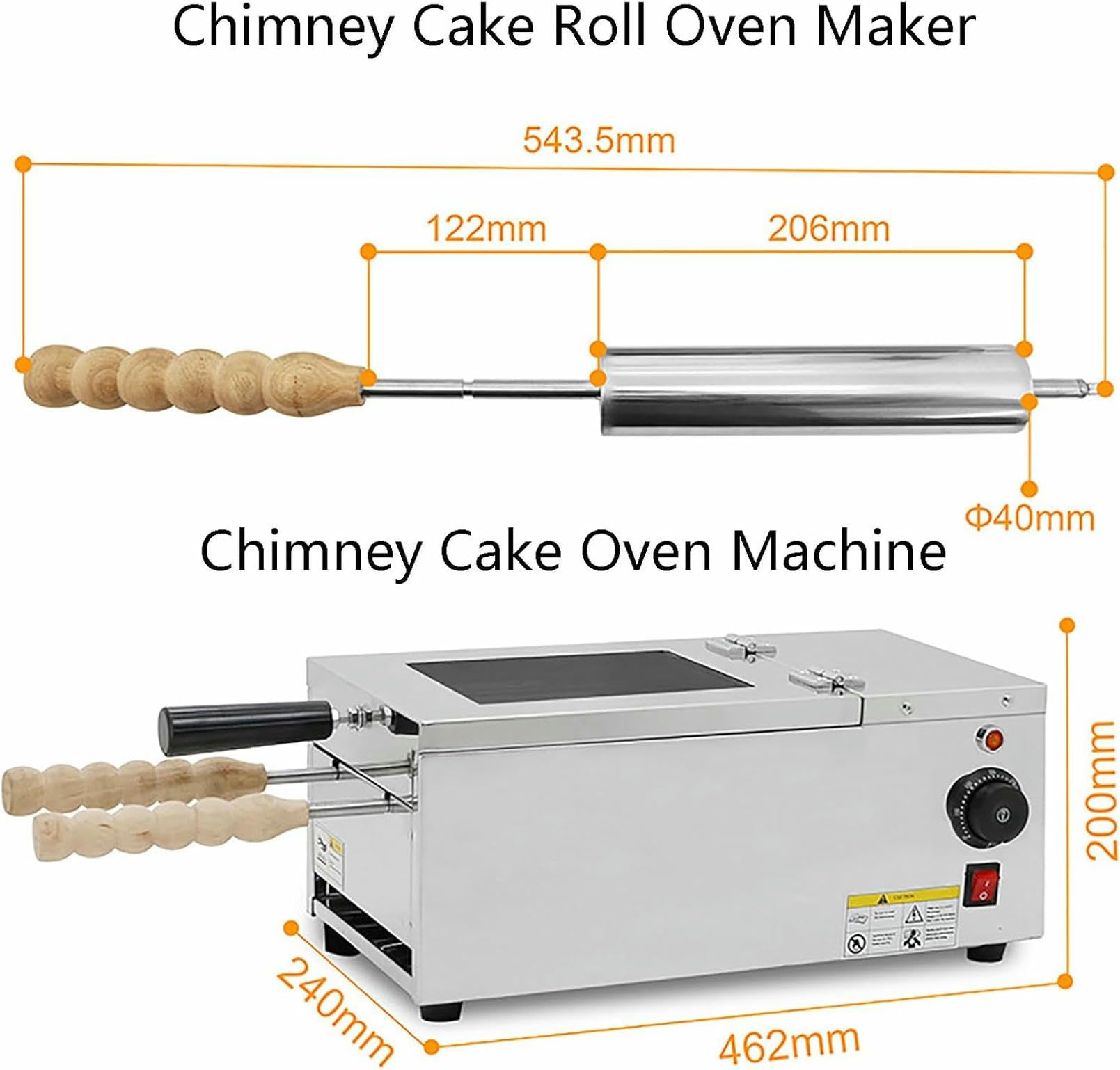 Four À Gâteaux Électrique Professionnel À Cheminée avec 2 Rouleaux, Machine À Glace Hongroise, Appareil À Cornets De Glace, pour Restaurant, Maison, Cuisine Et Snack-Bar