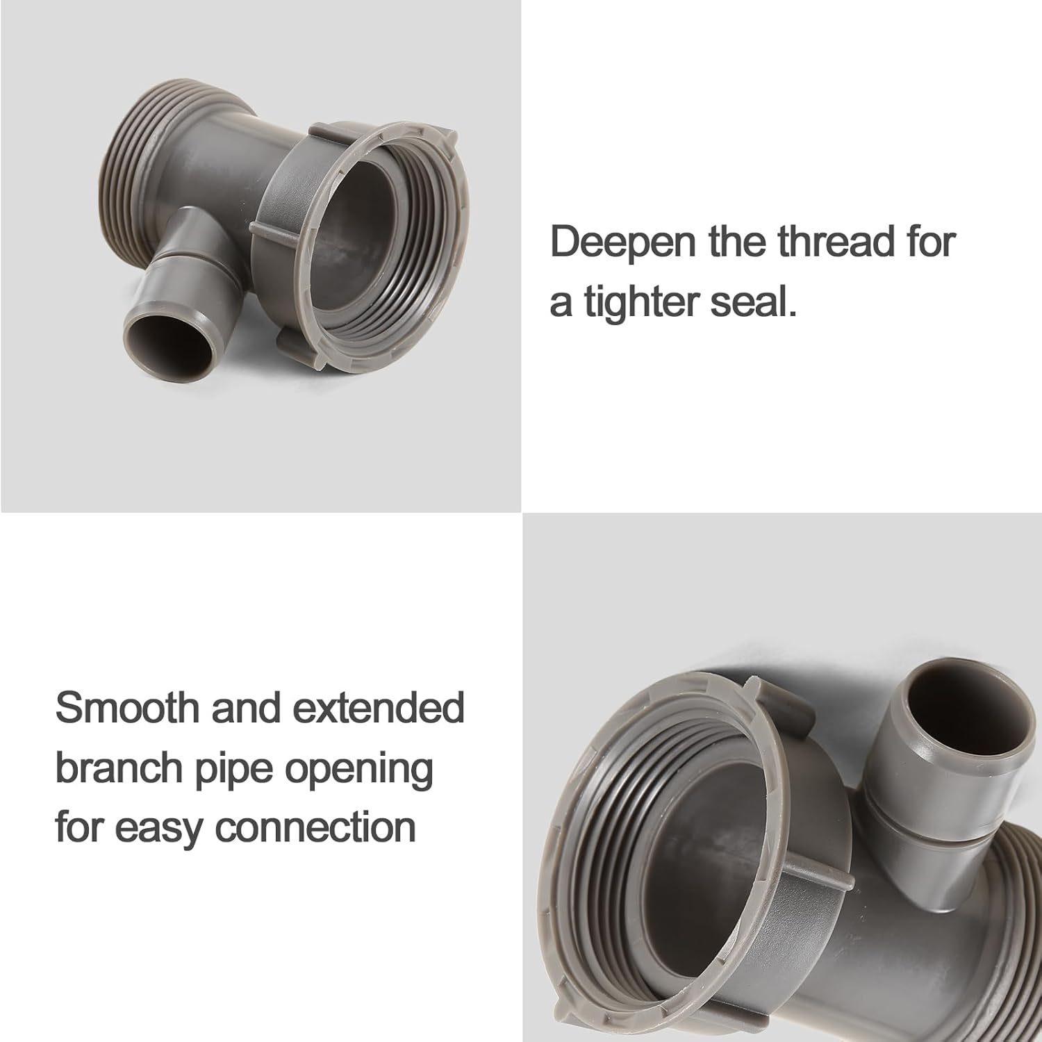 QruiLanTu1-1/2 Inch Dishwasher Kitchen Drain Pipe Hose Adapter Wye, Kitchen Sink Pipe Tee Adapter Dishwasher Tailpiece Y-Shaped Strainer Male Female Thread Fitting,with Dishwasher Input 1set