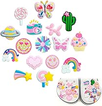 WUSJCOF 16 Pieces Shoe Charms PVC Shoe Charms Clog Decoration Pins for Croc Charms Accessories for Girls Women and Kids Gifts for Kids Birthday Party