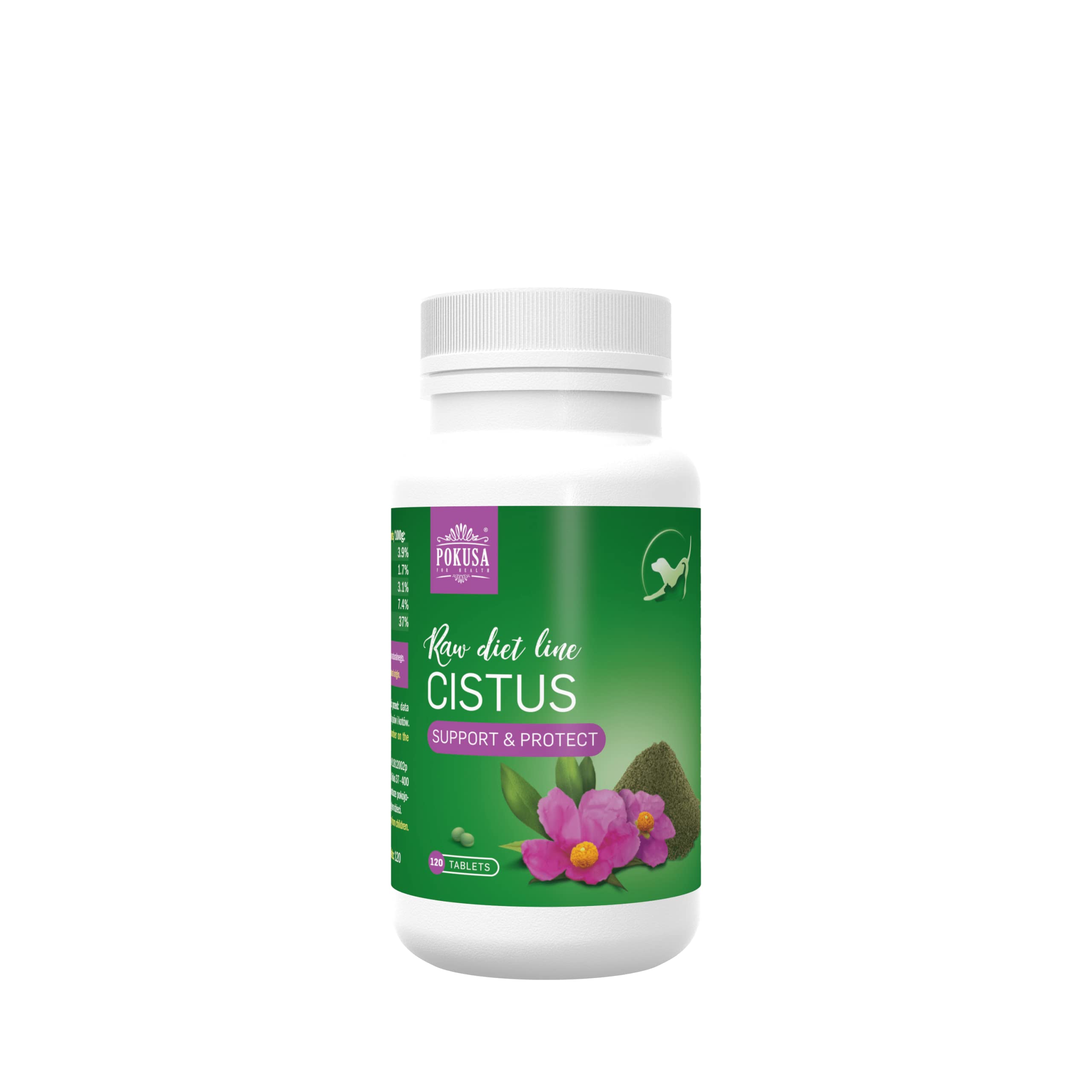 POKUSA - RawDietLine Zistrose | Cistus Incanus 120 Tabletten | Natürlicher Zeckenschutz & Immunsystem für Hunde & Katzen
