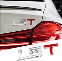 Vista 1 de AUCELI Calcomanía de Emblema e Insignia 3D de Automóvil 1.5T, 2PCS Pegatina de Metal para Puerta Trasera del Maletero del Auto, Logotipo de Placa