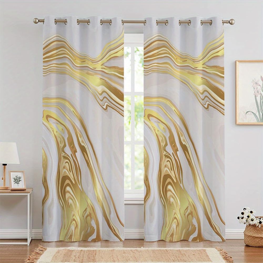 Rideaux occultants vagues dorées pour sublimer votre salon