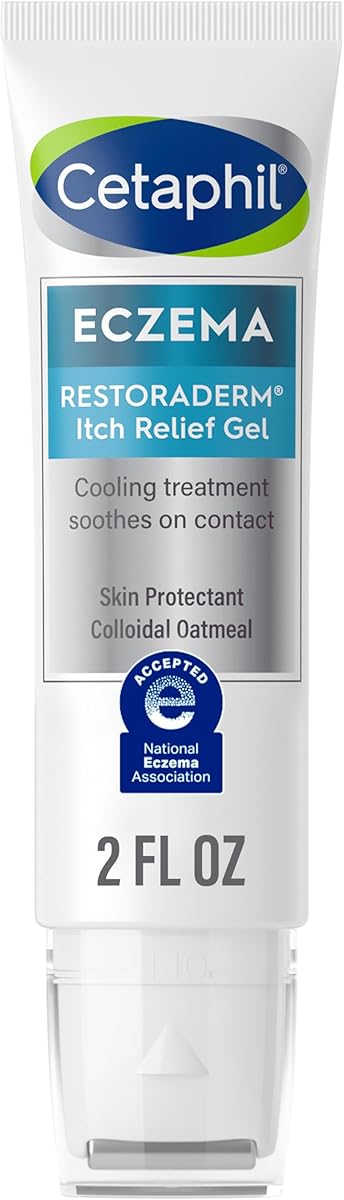 CETAPHIL ECZEMA RESTORADERM Itch Relief Gel, For Eczema Prone Skin, 2 fl oz, Instantly Soothes, 12 Hour Itch Relief, 0.5% Skin Protectant Colloidal Oatmeal, Steroid Free