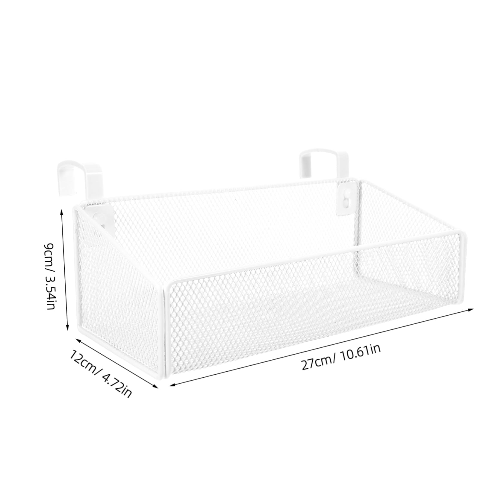 STOBAZA Metal Hanging Storage Basket for Bunk Beds and Headboards Space Saving Organizer for Magazines Phones and Drinks Easy Installation White