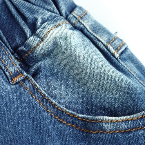 Girls Stretch Denim Jeans Elastic Waist Pants3
