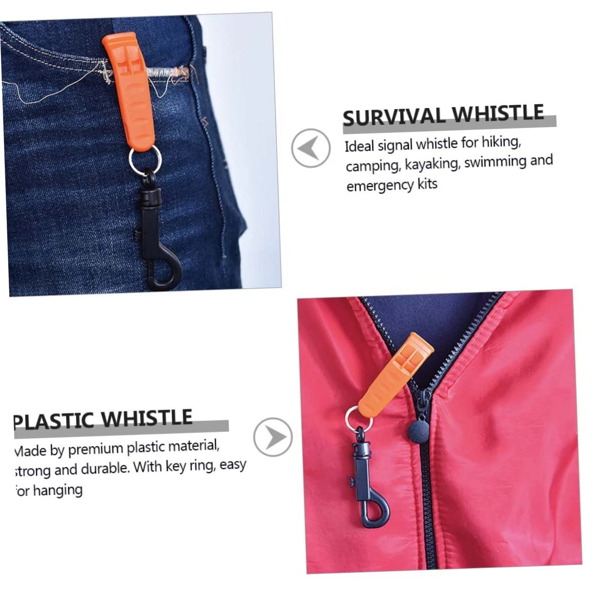 POPETPOP Fischietto D'emergenza Palestra Whistle Sopravvivenza Escursionistica Fischio Fischietto di Plastica da Campeggio Fischietto di Sopravvivenza in Plastica Orange