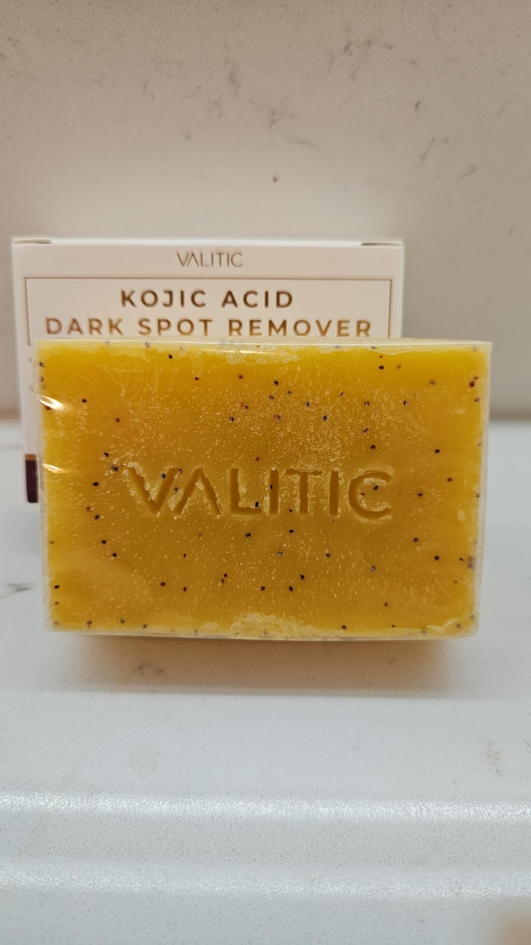 VALITIC Kojic Acid Soap - Turmeric Soap for Dark Spots for Face and Body - Exfoliating Bar for Hyperpigmentation, Skin Tone Corrector with Retinol, Vitamin C, Collagen and Hyaluronic Acid - 1 Pack