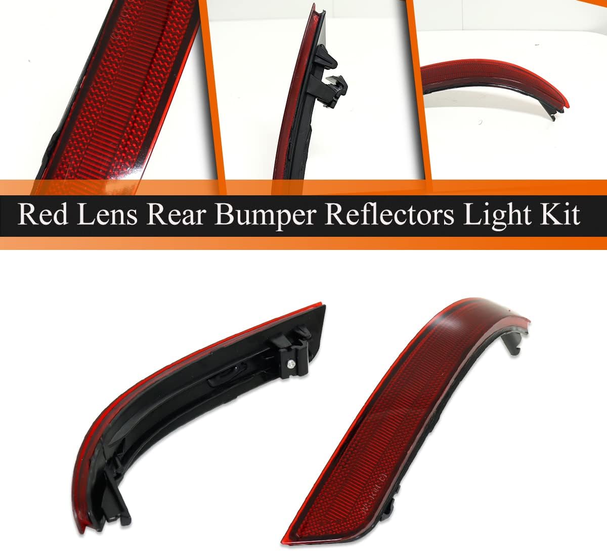 ADIIL Red Lens Rear Bumper Reflector Trailer Brake Light Kit For 2016-2020 INFINITI QX60