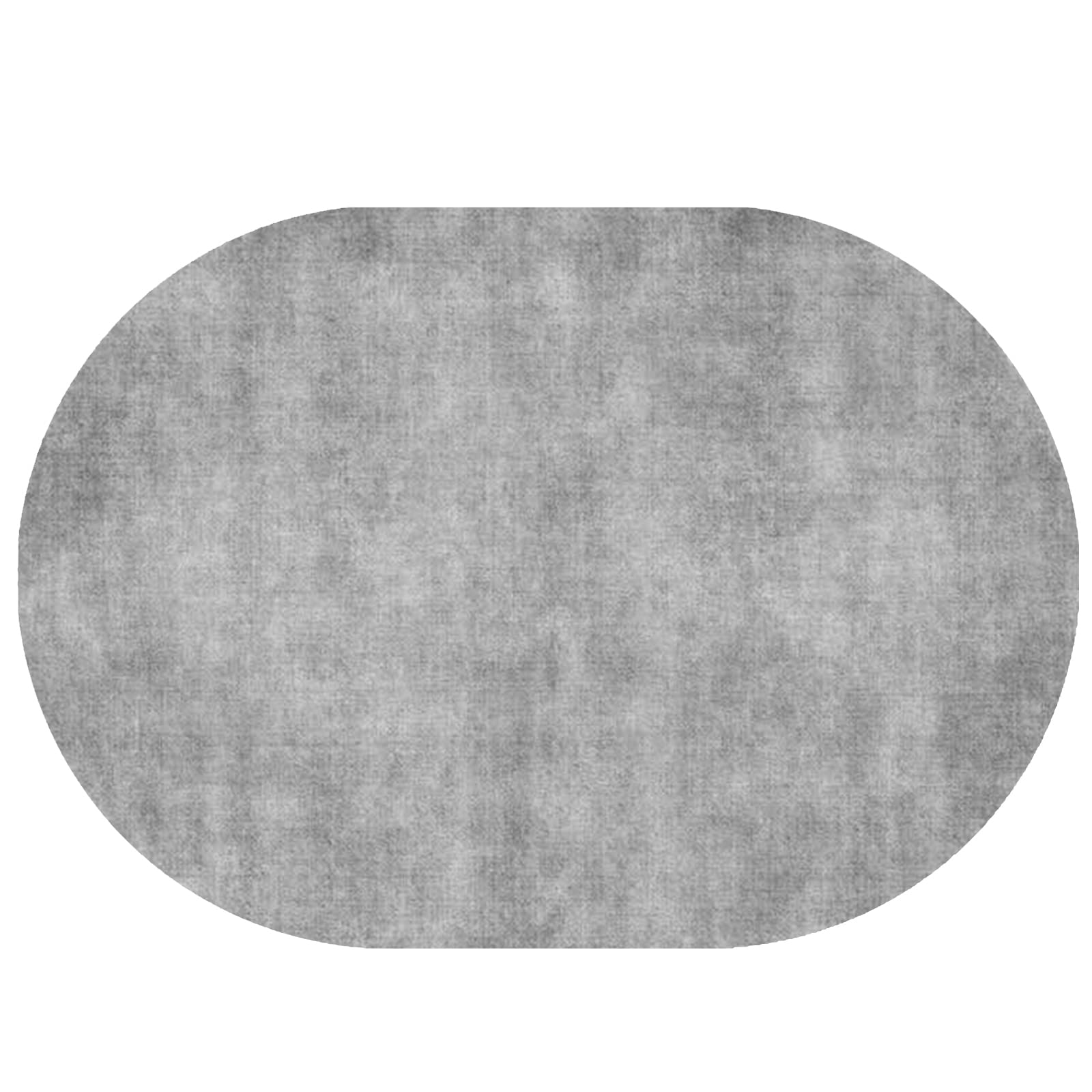 Tapis doux à poils ras - Lavable - Antidérapant - Facile à nettoyer - Décoration d'intérieur - Pour salon, chambre à coucher - Gris clair - Ovale - 140 x 200 cm