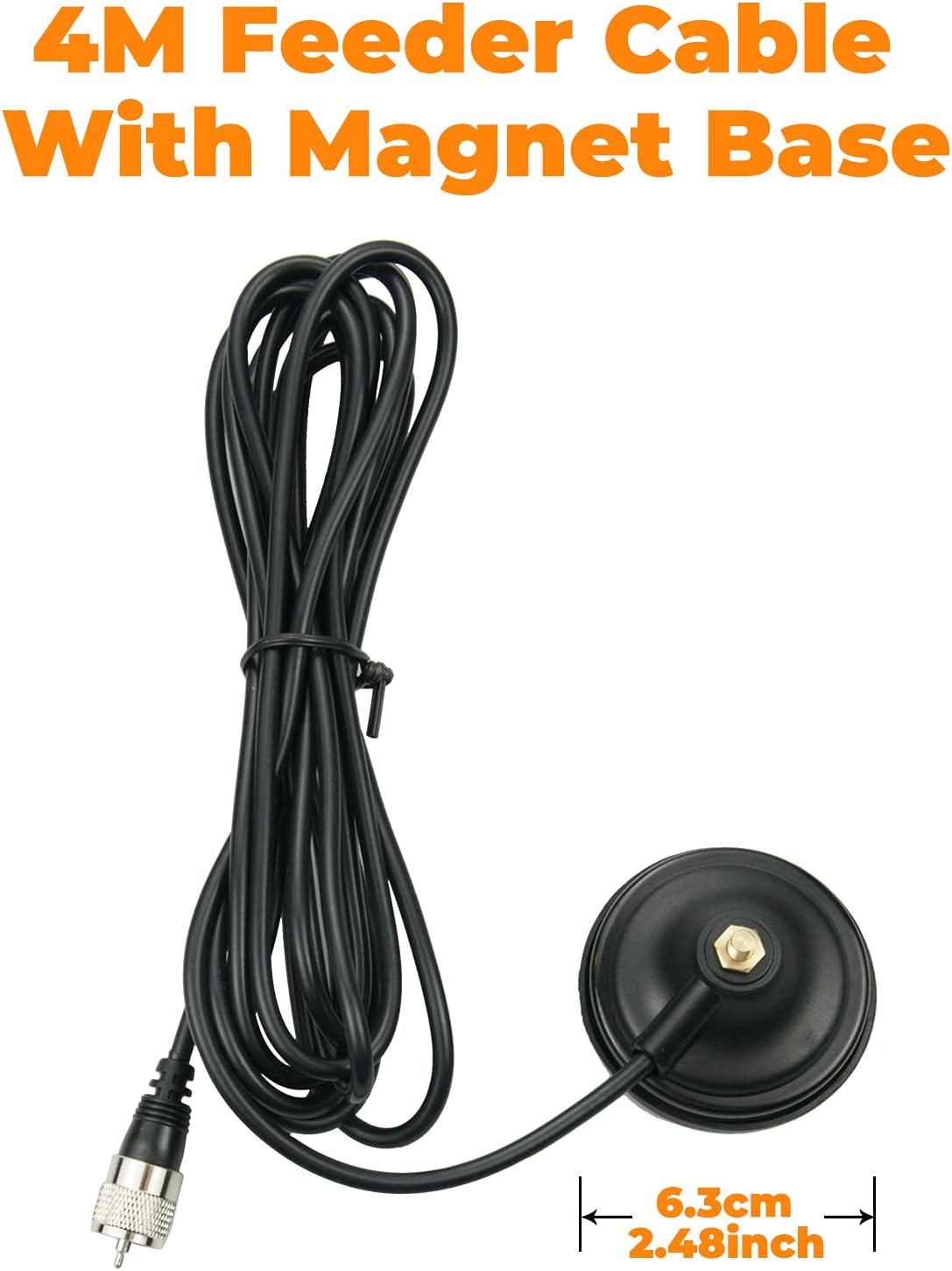 26-28MHz CB Radio Antenna Mag-1345 Magnet Base with 4 Meters Feeder Cable 27MHz High Gain PL259 Connectors for CB-27 A-CB27 CB-40M Ham Radio