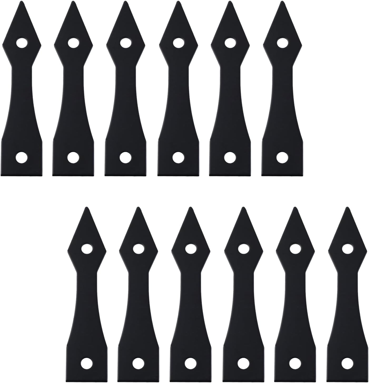 MY MIRONEY 12Pcs Strap Hinges Black Decorative Hardware for Garage Door, Gate, Iron Shed With Screws, 3.94" x 0.87"