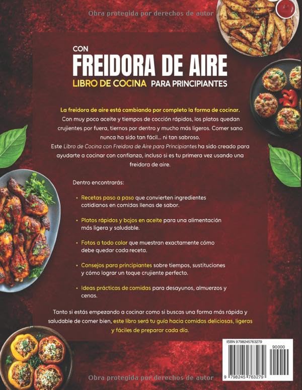 Miniatura 2 de Libro de Cocina con Freidora de Aire para Principiantes Recetas rápidas, bajas en aceite y saludables con fotos paso a paso para comidas crujientes,