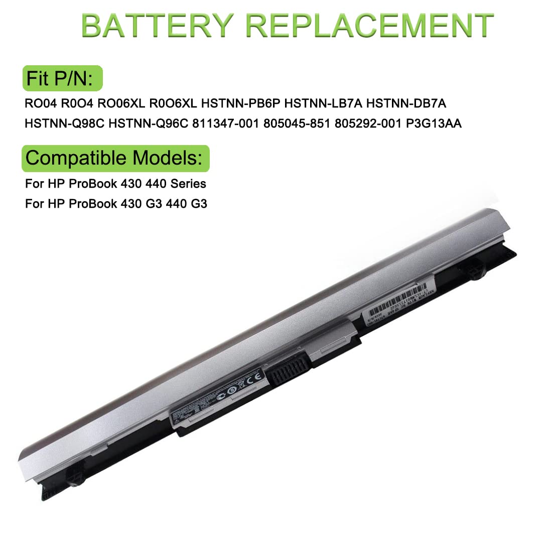 Batteria Per HP ProBook 430 G3 440 G3 - 14.8V 33Wh, RO04XL, Compatibile Con HSTNN-DB7A - Foto 6