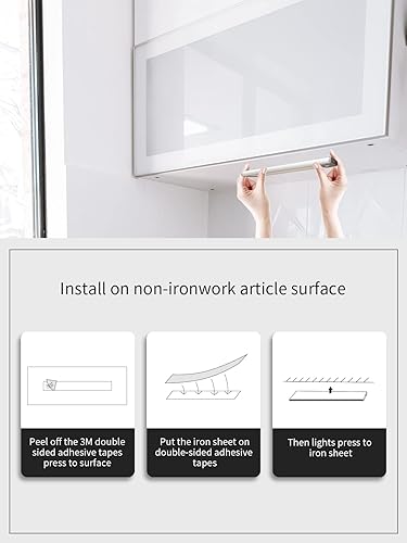 Miniatura 5 de LYOUWEI Luces de armario con sensor de movimiento, 30 luces LED debajo del gabinete, iluminación inalámbrica recargable por USB, funciona con pilas,