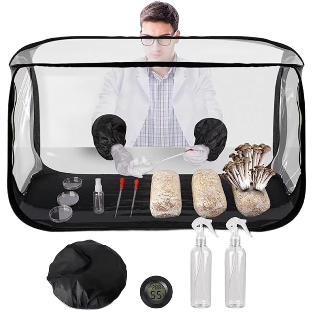 Jnchdghwa Still Air Box for Mushroom for Grow Tent 38x20x25 Inch Clean Air Workstation,Quiet Laminar Liquidity Hood for Grow Bags, Mycology