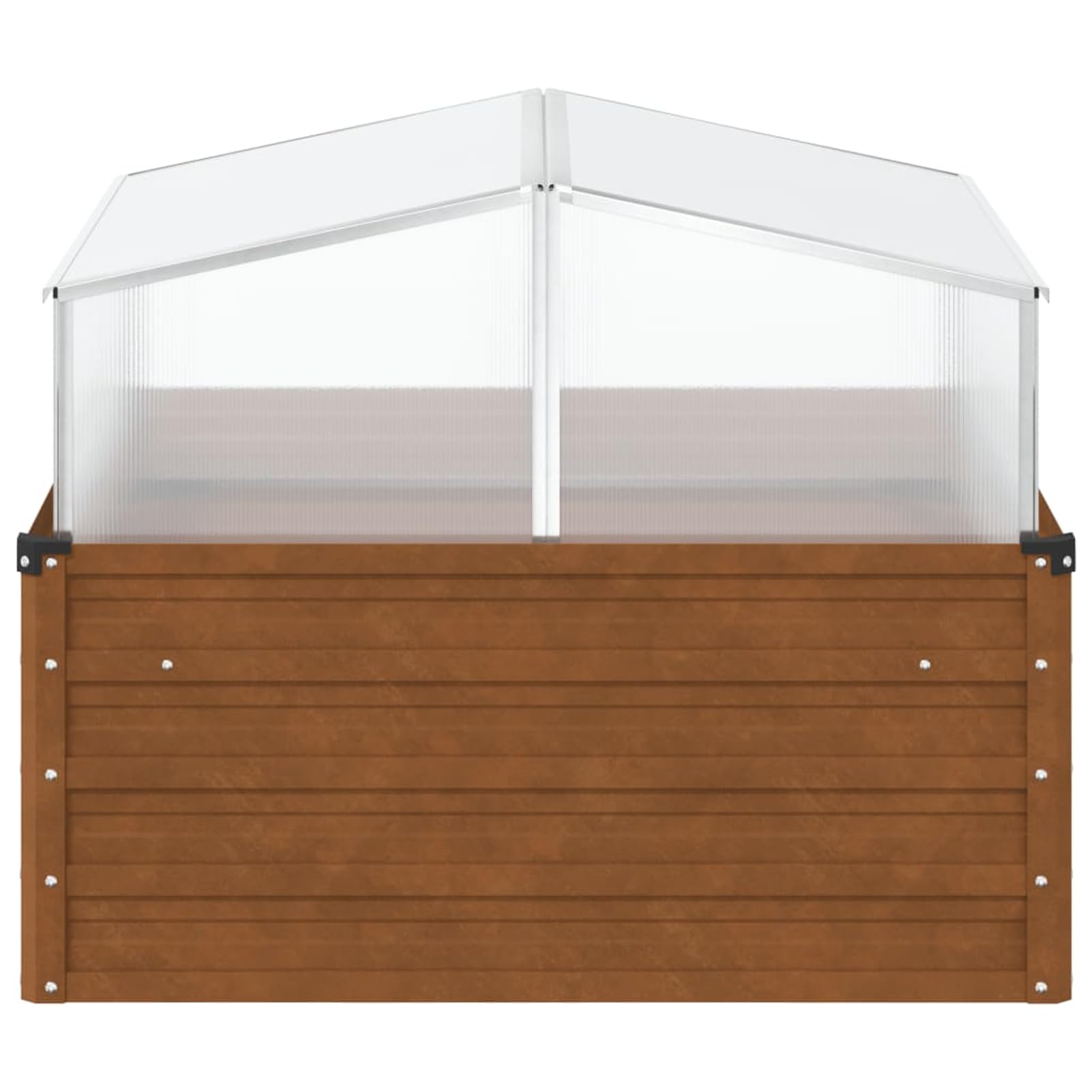 Geecher Fioriera da Giardino con Serra, per Coltivazione Indoor e Outdoor, 100x100x77 cm, in Acciaio corten e Alluminio con Pannello PC, per orto Domestico e Giardinaggio hobbistico