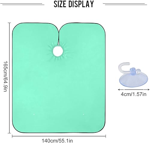 Miniatura 3 de Peacock Blue Barber Cape and Apron, Polyester Hair Cutting Cape, Hair Dye Cape Women