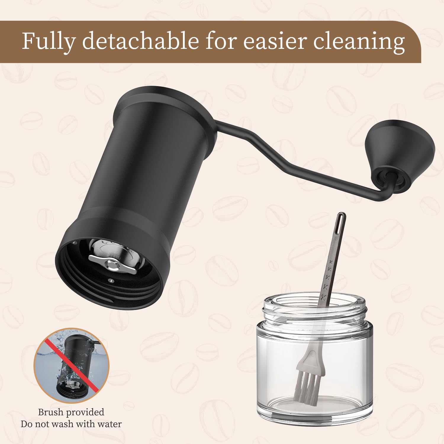 Manual Coffee Grinder - Stainless Steel Burr Mill -5 Manual Coffee Grinder - Stainless Steel Burr Mill -5