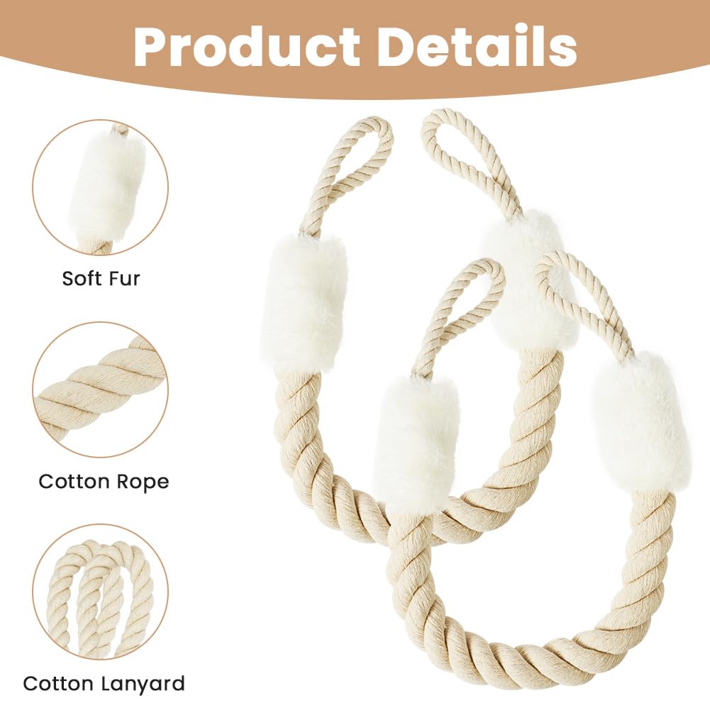 AYESY Anti-Crash Door Handles Rope,2pcs Door Stop Rope,Towel Clip Cotton Rope,Anti-Collision Baby Pet Safety Finger Pinch Guard Protectors,Decorative Door Cord Clamp for Noise Reducing and Quiet - Image 3