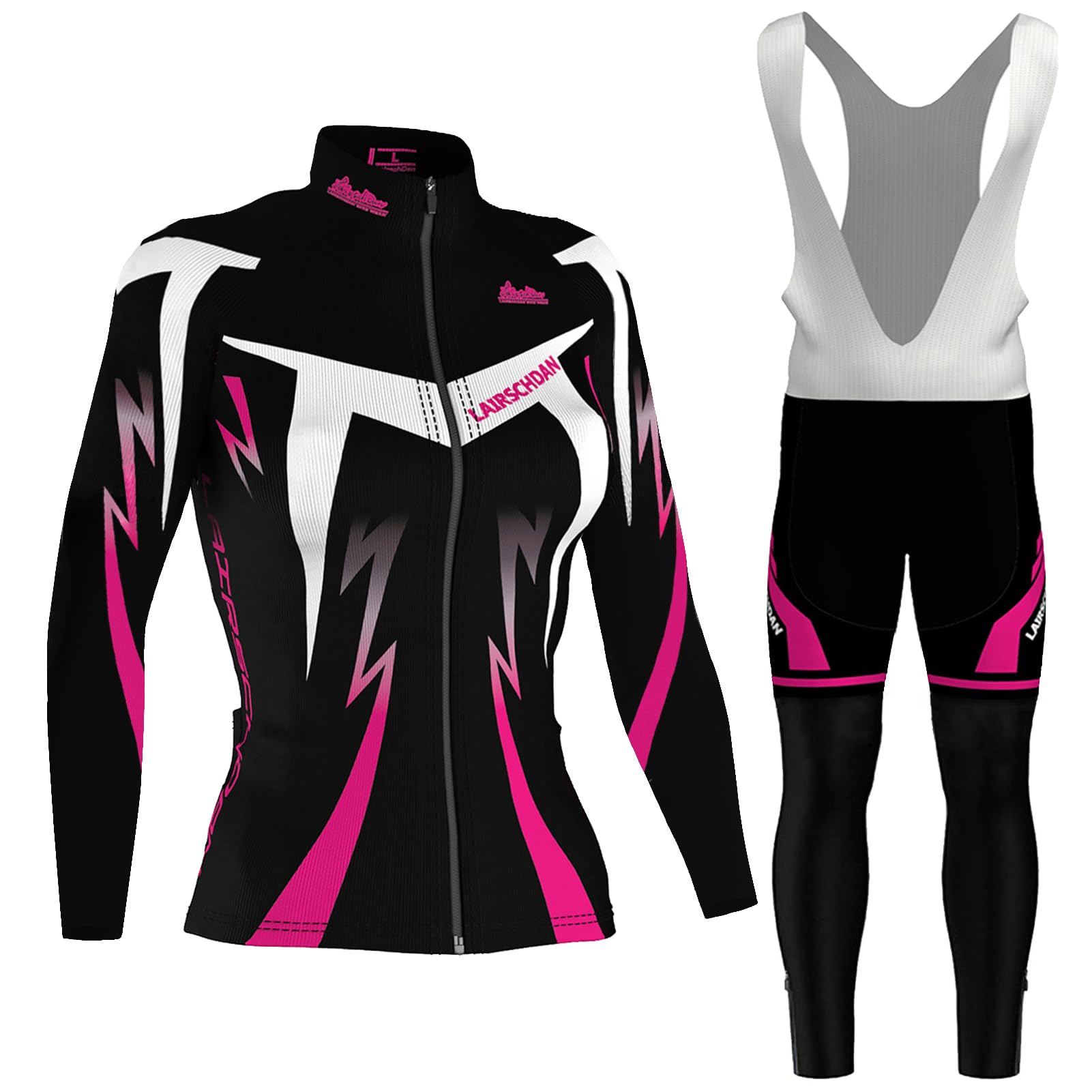 Abbigliamento Ciclismo Donna Completo Bici MTB,Maglia Ciclista Maglietta Ciclo Maniche Lunghe Giacche e Pantaloni Bretelle con 9D Gel Imbottiti,Tuta Bicicletta Jerseys Asciugatura Rapida Traspirante