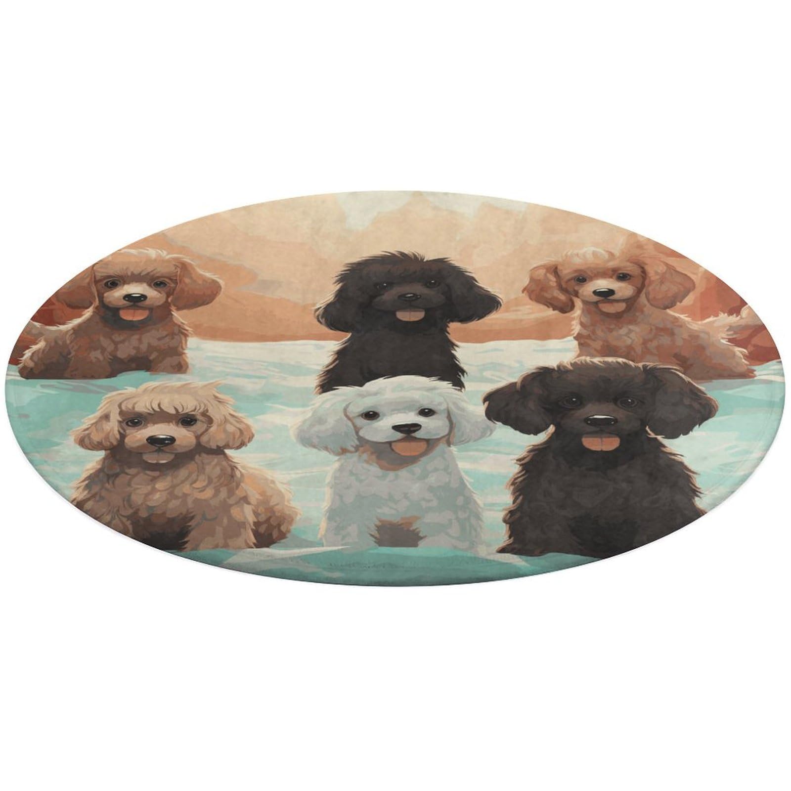 Tapis Poodles Dogs antidérapant : la douceur du velours corail pour votre coin lecture