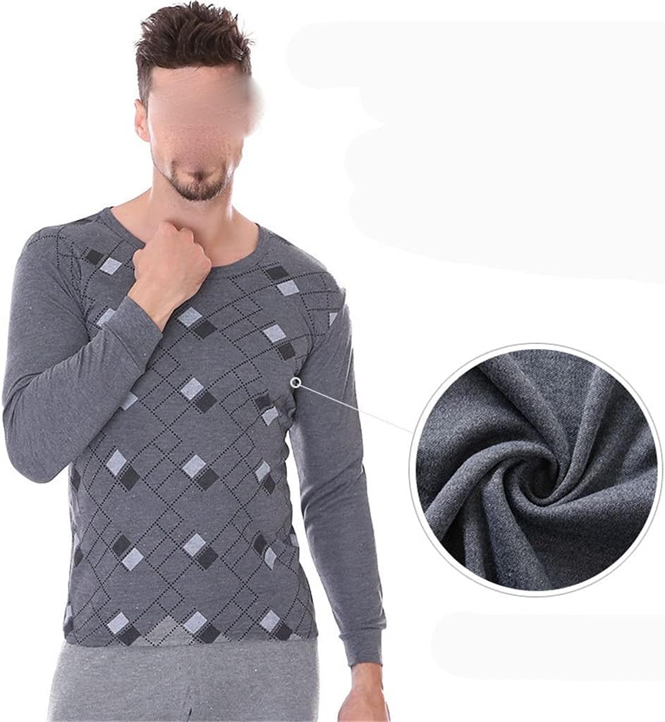 WPYYI Thermal Underwear Suit Men's Autumn Clothes Long Trousers Round Neck Bottoming Suit Comfortable Thin Section (Color : D, Size : XL Code) : Clothing, Shoes & Jewelry