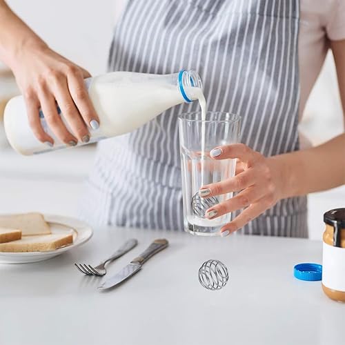 Miniatura 2 de 2 piezas de bolas agitadoras de acero inoxidable con batidor de alambre para mezclar proteínas, para vaso batidor mezclador (diámetro 1.2 pulgadas)