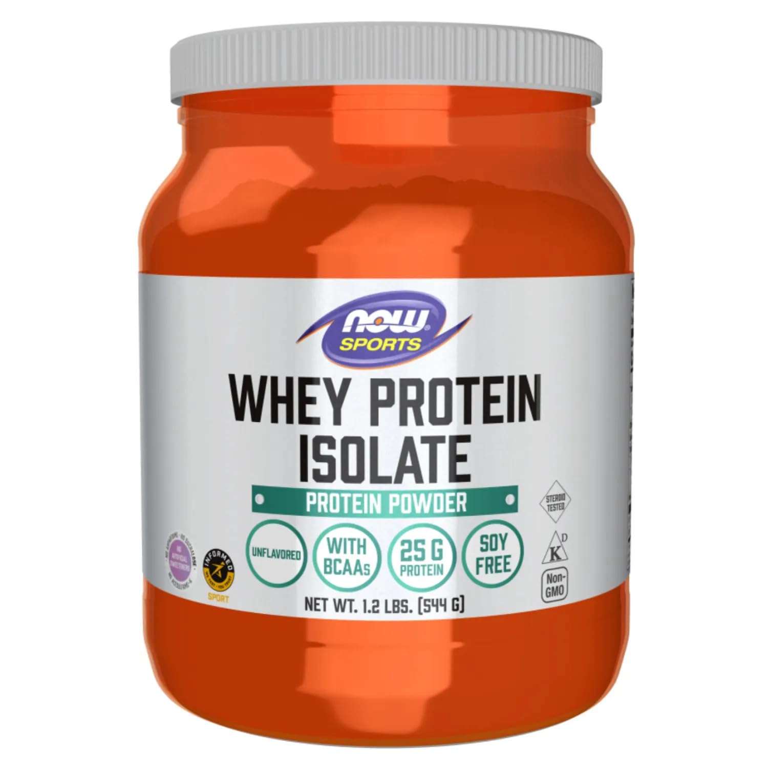 Whey Protein Isolate Protein Powder With BCAA, Unflavoured 1.2lbs