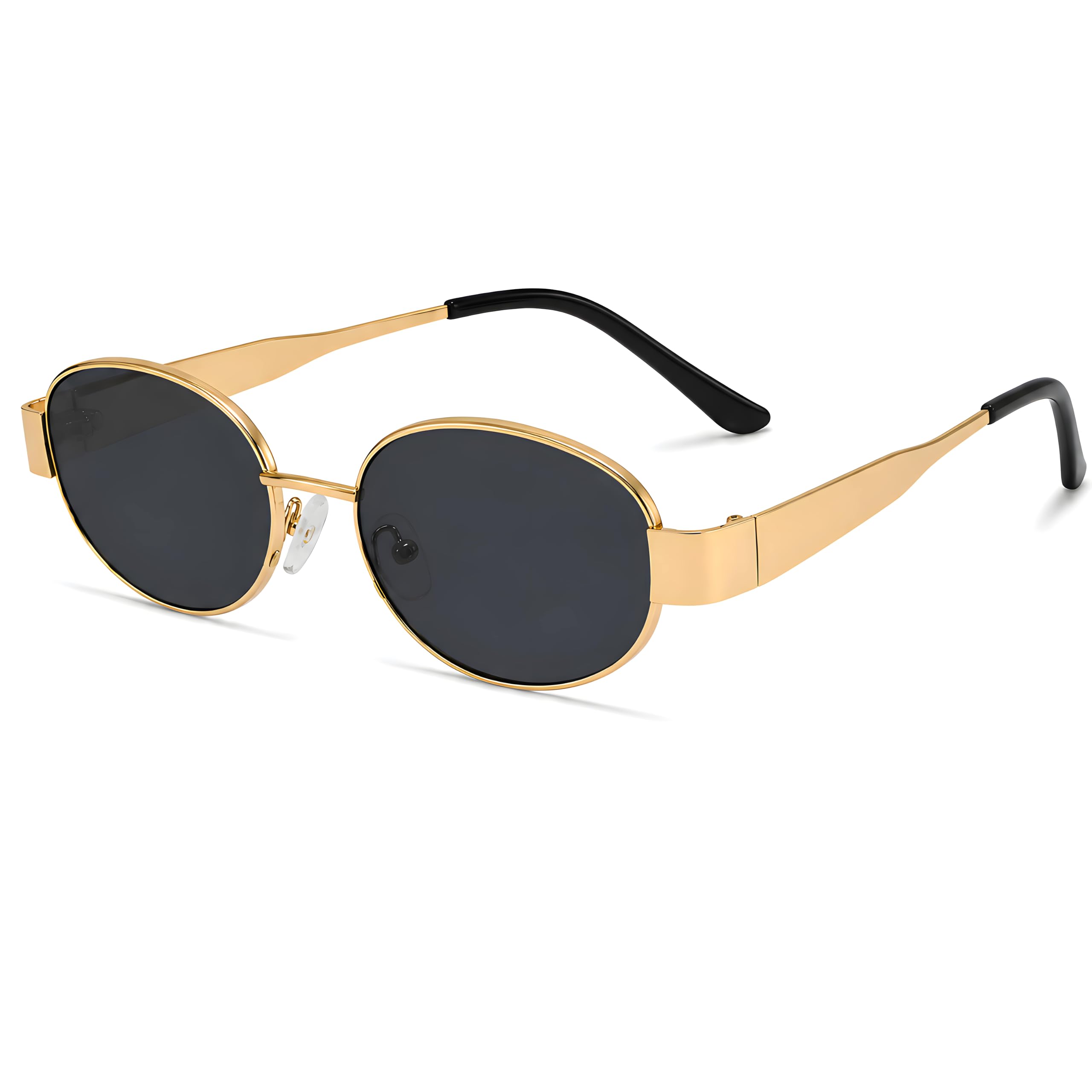 RETRO OVAL SUNGLASSES – Classic Gold Metal Frame with UV400 Dark Grey Lenses for Timeless Style & Everyday Eye Protection-picture-51