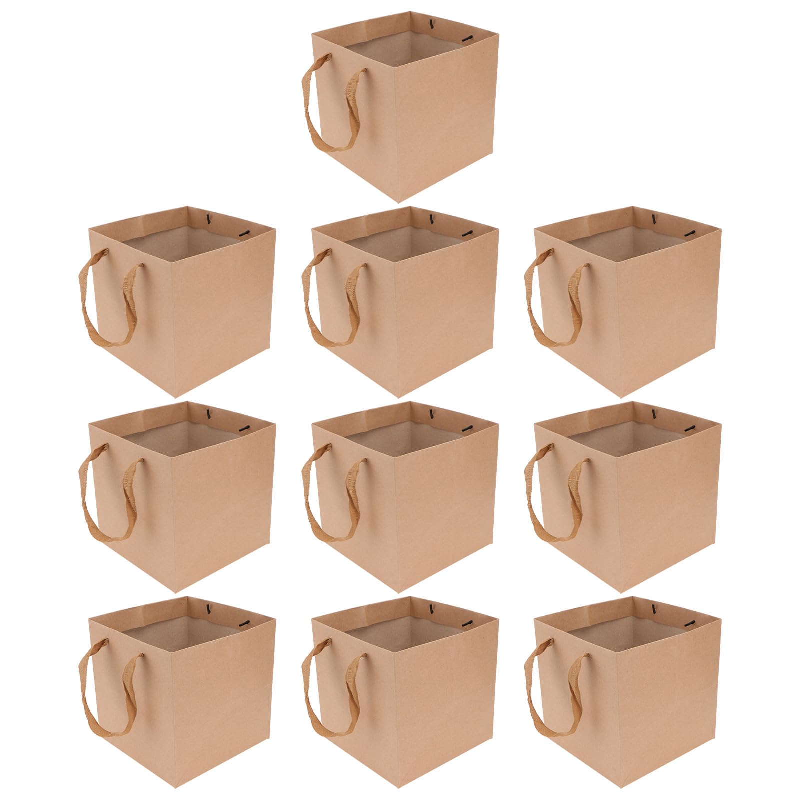 OFFIGAM Lot de 10 Pochettes Kraft Marron en Papier, Paquet Présents Pratiques et Faciles à Tenir, pour Biscuits et Snacks Lors de Fêtes