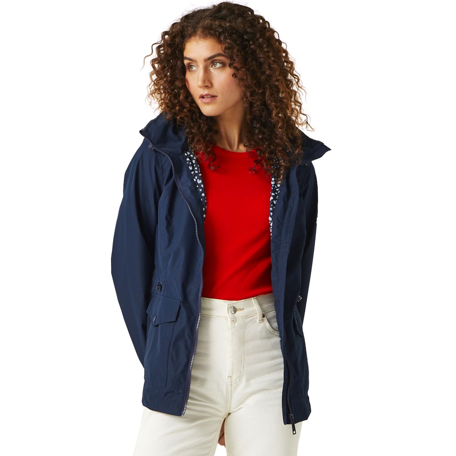 Regatta Regatta Damski płaszcz przeciwdeszczowy z kapturem Navassa na całej długości Kobiety Regatta Women's Navassa Waterproof Jacket