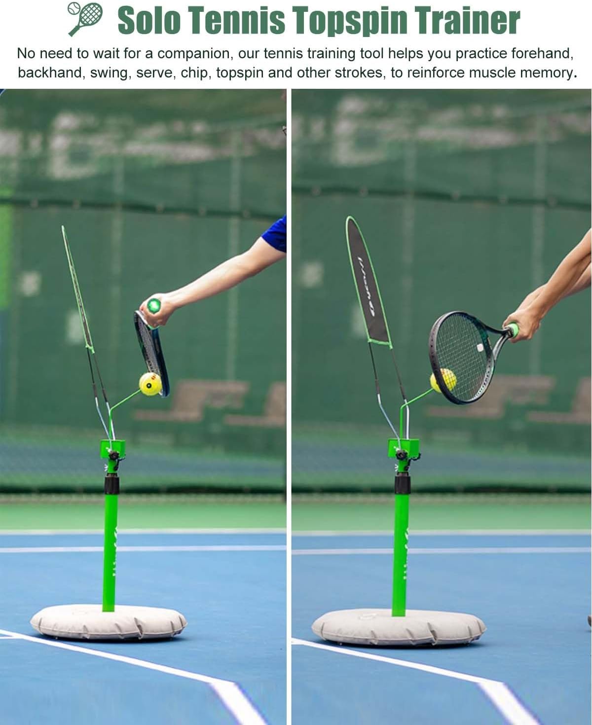 Tennis Training Equipment for Kids Adult, Beginner Tennis Trainer/Serve Training Tool for Swing Backhand, Tennis Topspin Trainer