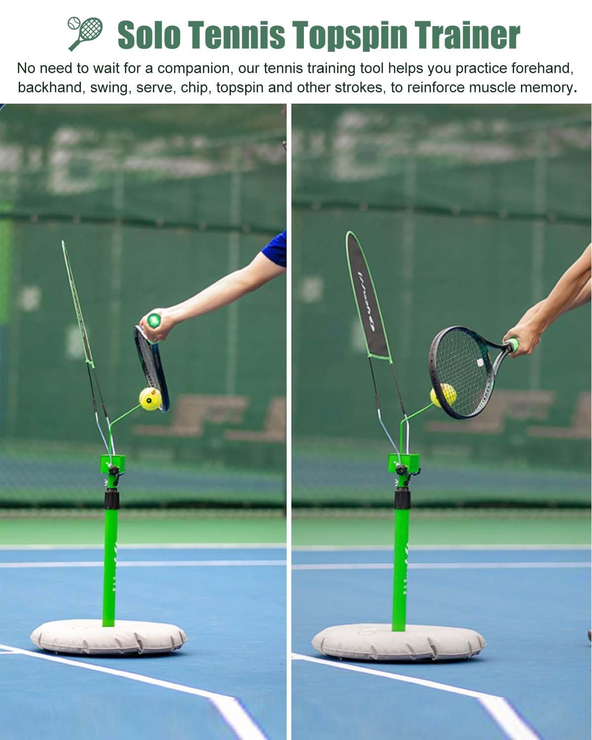Kowaku Tennis Trainer - Übungsgerät Für Einzeltraining | Swing Krafttraining Indoor & Outdoor