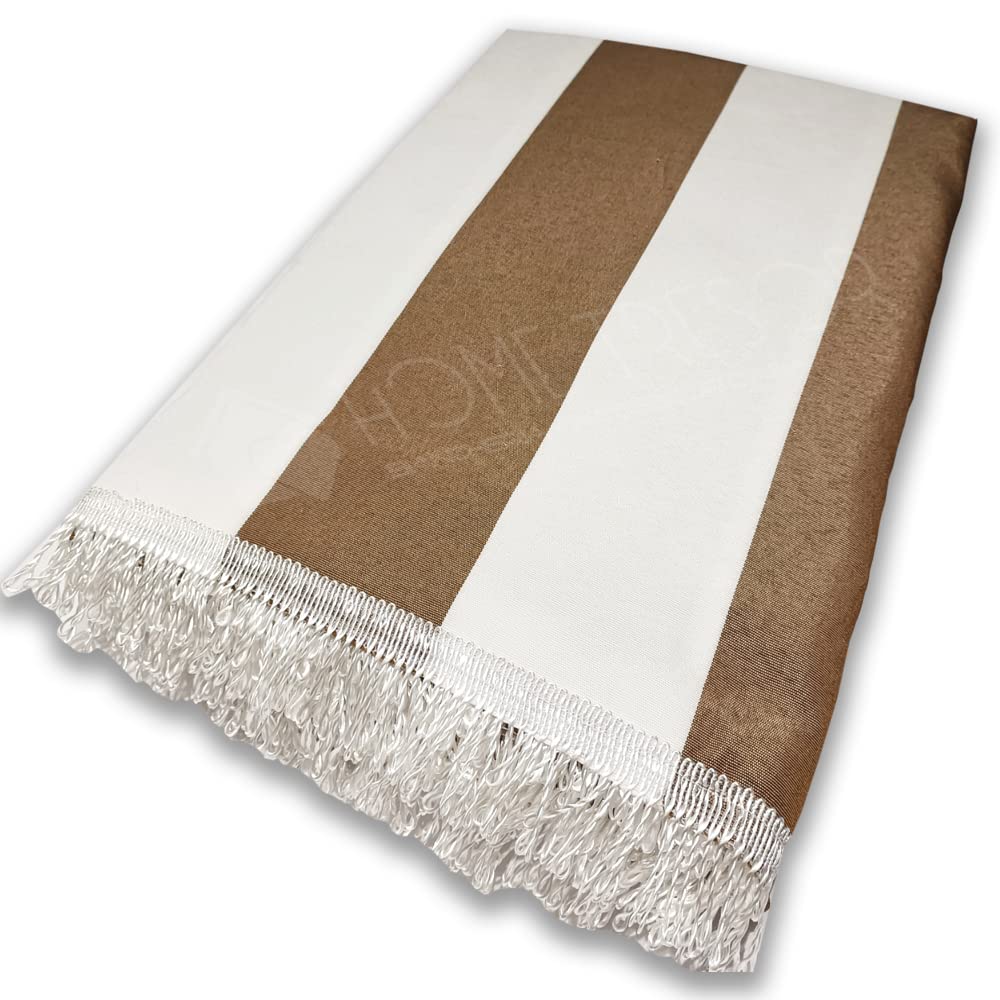 Tenda da Sole da Veranda e da Giardino in Tessuto Resistente, Ombreggiante, Idrorepellente, Protezione dai Raggi UV - Tenda a Caduta Fantasia Rigata (280x300 cm, Marrone)