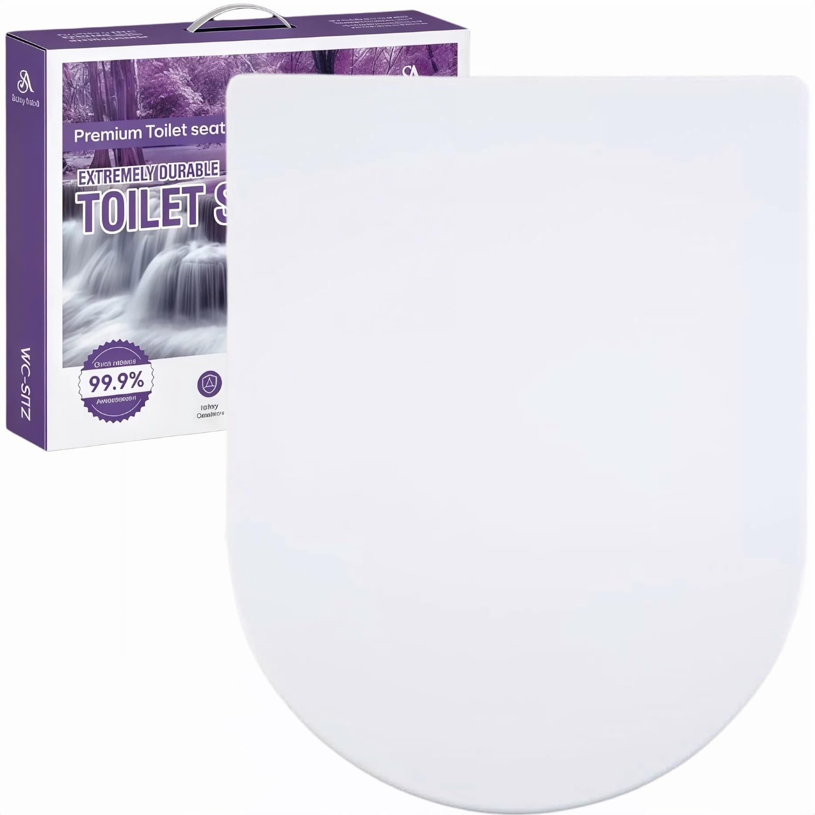 Abattant WC en forme de D blanc avec frein de chute et siege de toilette declipsable pour famille