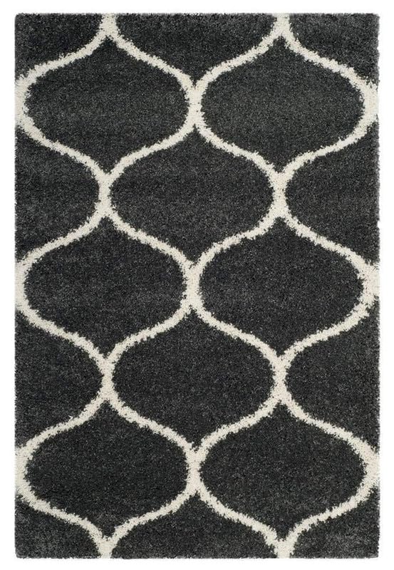Image of TRANQUIL Polyester Fluffy Fur Rug Shaggy Modern Carpet for Living Room, Bedroom, Guest Room, Kids Room (6x9 Feet, Grey Ivory)