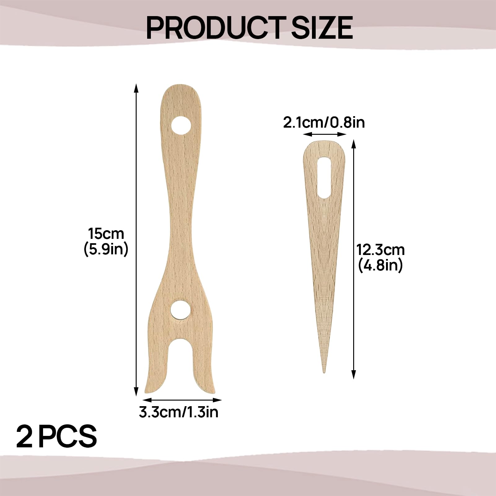 2 pezzi forchetta da maglia, forchetta da maglia per bambini, ferro da maglia in legno, forchetta da maglia in legno, strumento per tessitura fai da te, per lavorare a maglia braccialetti, collane