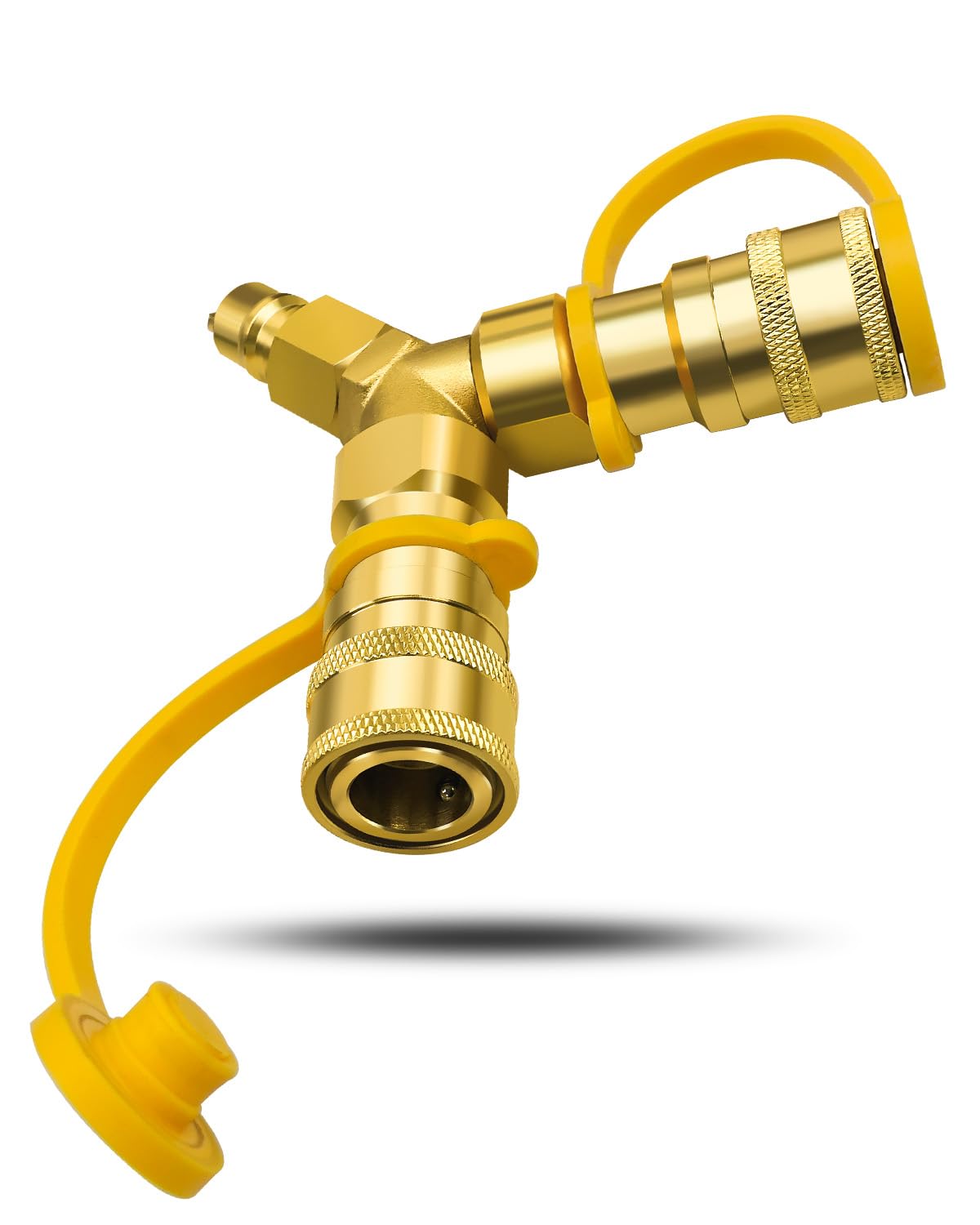 QLZOZB3/8" Y-Splitter Separator Natural Gas Quick Connect Disconnect Adapter Fit for Weber Natural Gas Grill, Compatible with RV Grill Rack Desktop Gas Grill Rack Pizza Oven Stove and Gas Stove