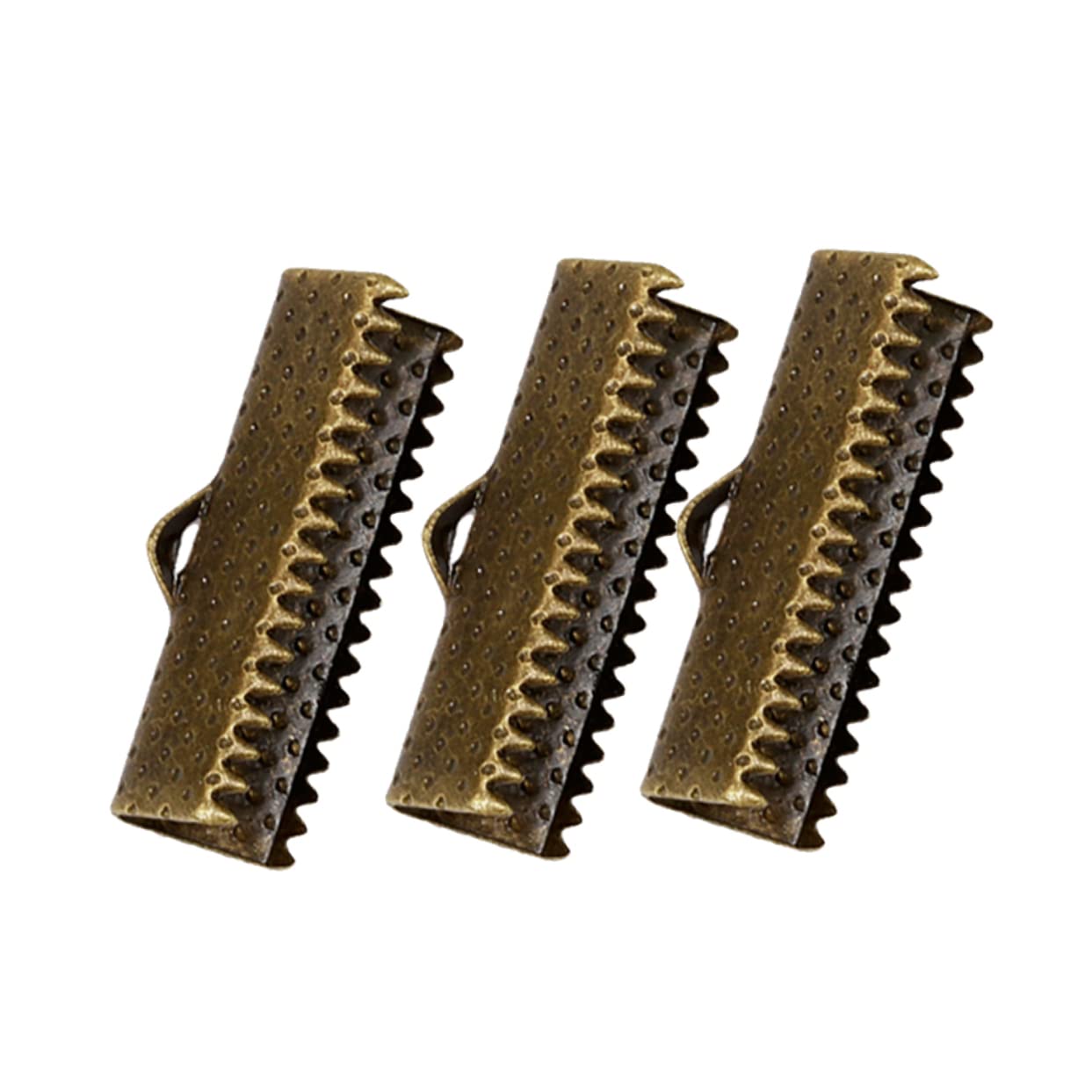 CIMAXIC Jewelry Clasps Closures 100pcs 2.5cm Metal Fasteners Plated Ribbon Ends Zipper Clips Random Color