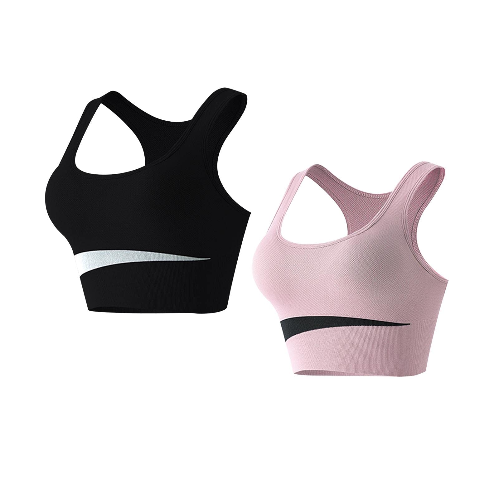 TRENDYNEST Women Sports Bra Tops Vest Shockproof Breathable for Gym Workout Black-image-37