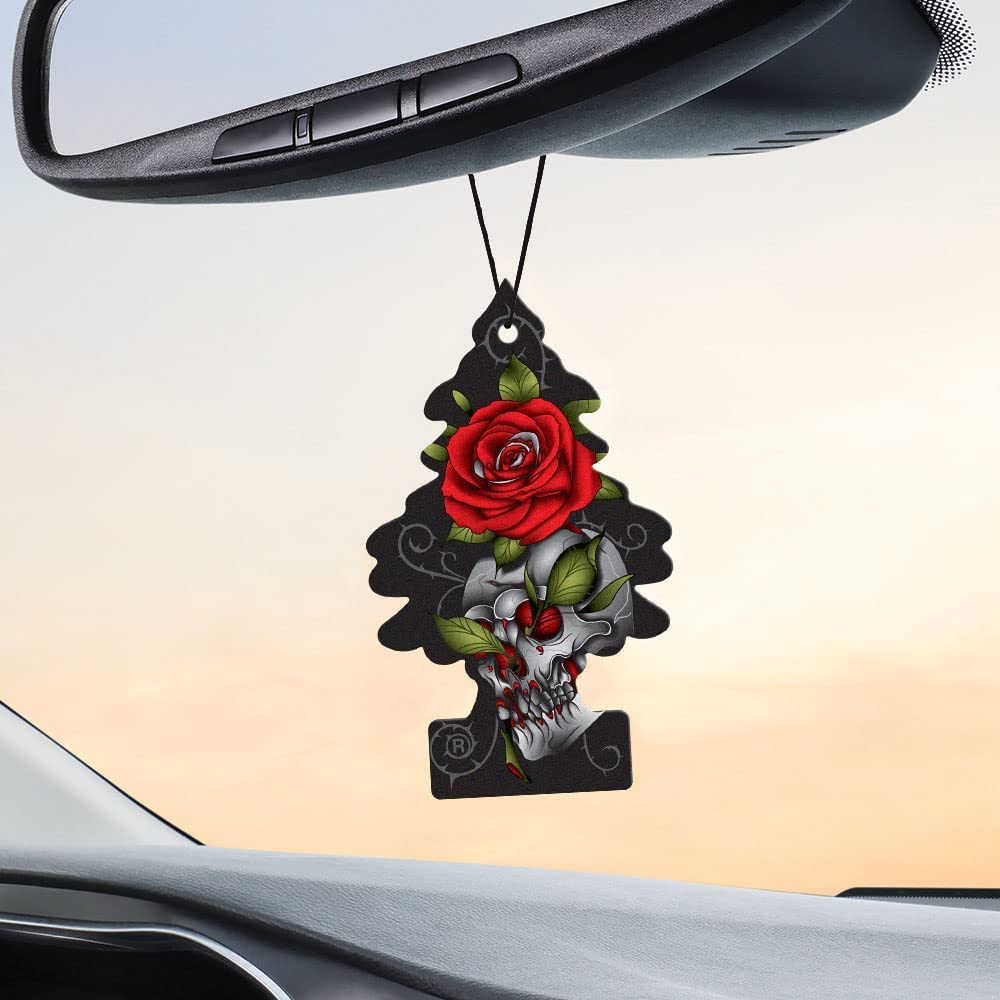 Little Trees Car Air Freshener | Hanging Paper Tree for Home or Car | Rose Thorn | 6 Pack