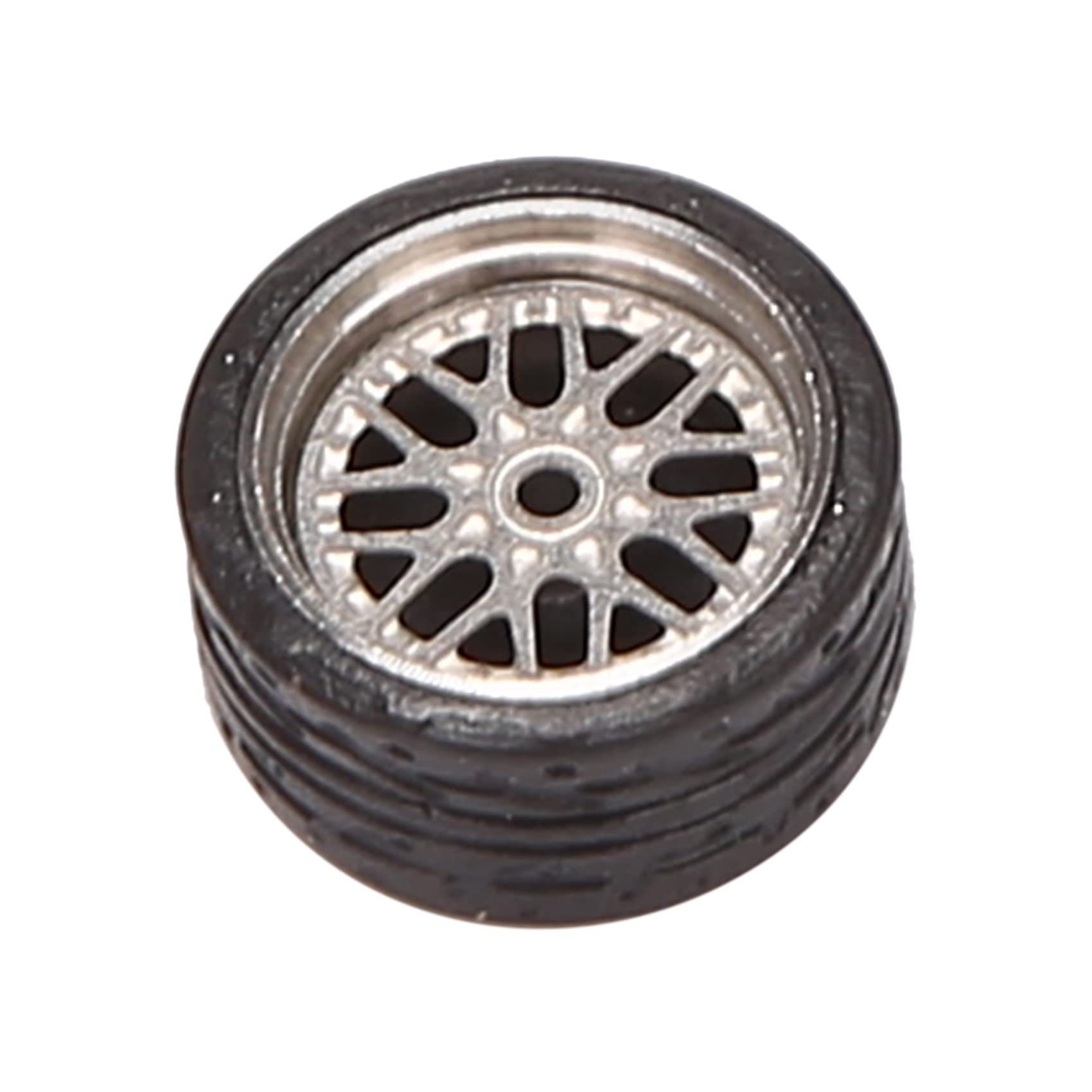 Doumneou 4 Roues Modèle Voiture 1/64 | Pneus Alliage + Caoutchouc | Accessoire Tuning J33 Véhicule Miniature | Pièce Détachée