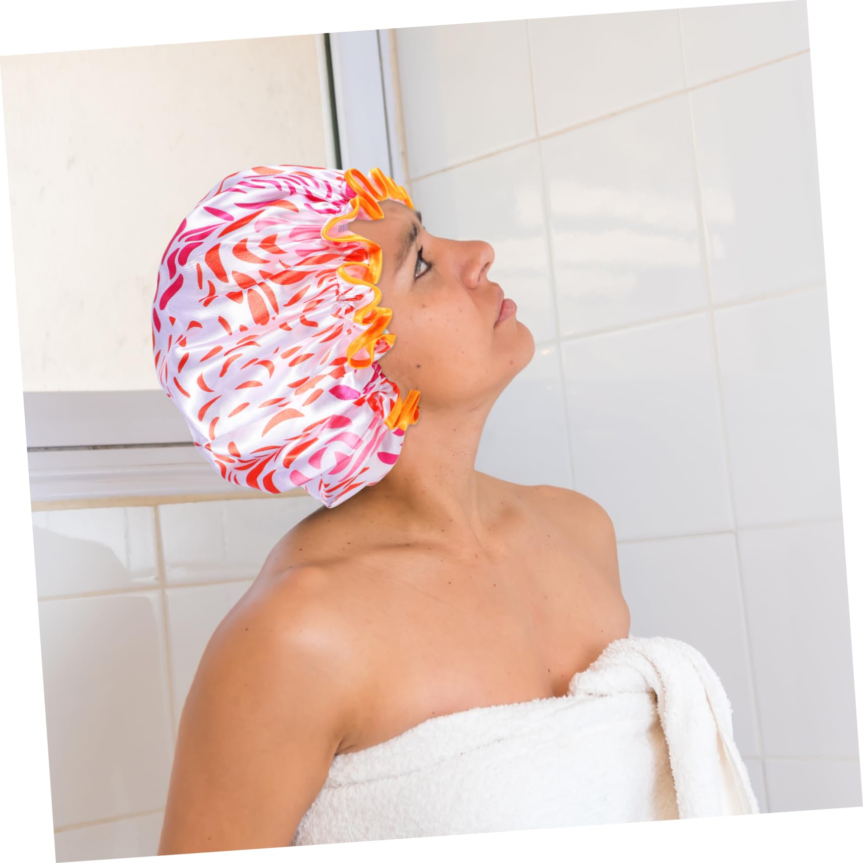 VALICLUD Bonnet de Extra Large Satin Bonnet Réutilisable à Double Couche pour Longs Étanche pour Bain Capillaires