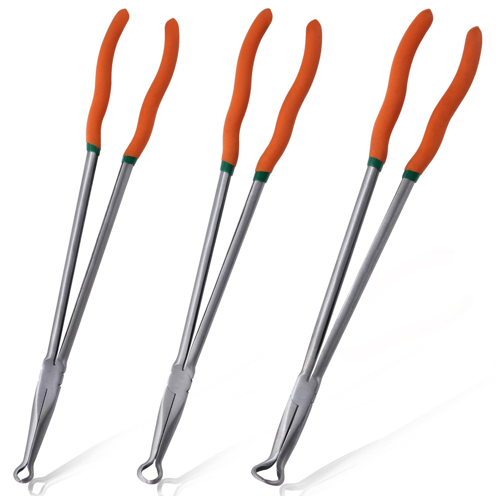 SPEEDWOX Set di 3 pinze per anelli per tubi lunghi da 40,6 cm a forma di O, pinze per tubi di estensione a lunga portata pinze a becco circolare a lunga portata pinze per naso pinze per tubi di