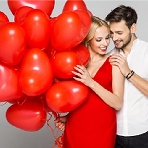 Miniatura 6 de Decoración de globos para el día de San Valentín, globos y globos de corazón con 1000 piezas de pétalos de rosa de seda roja, decoración de flores,