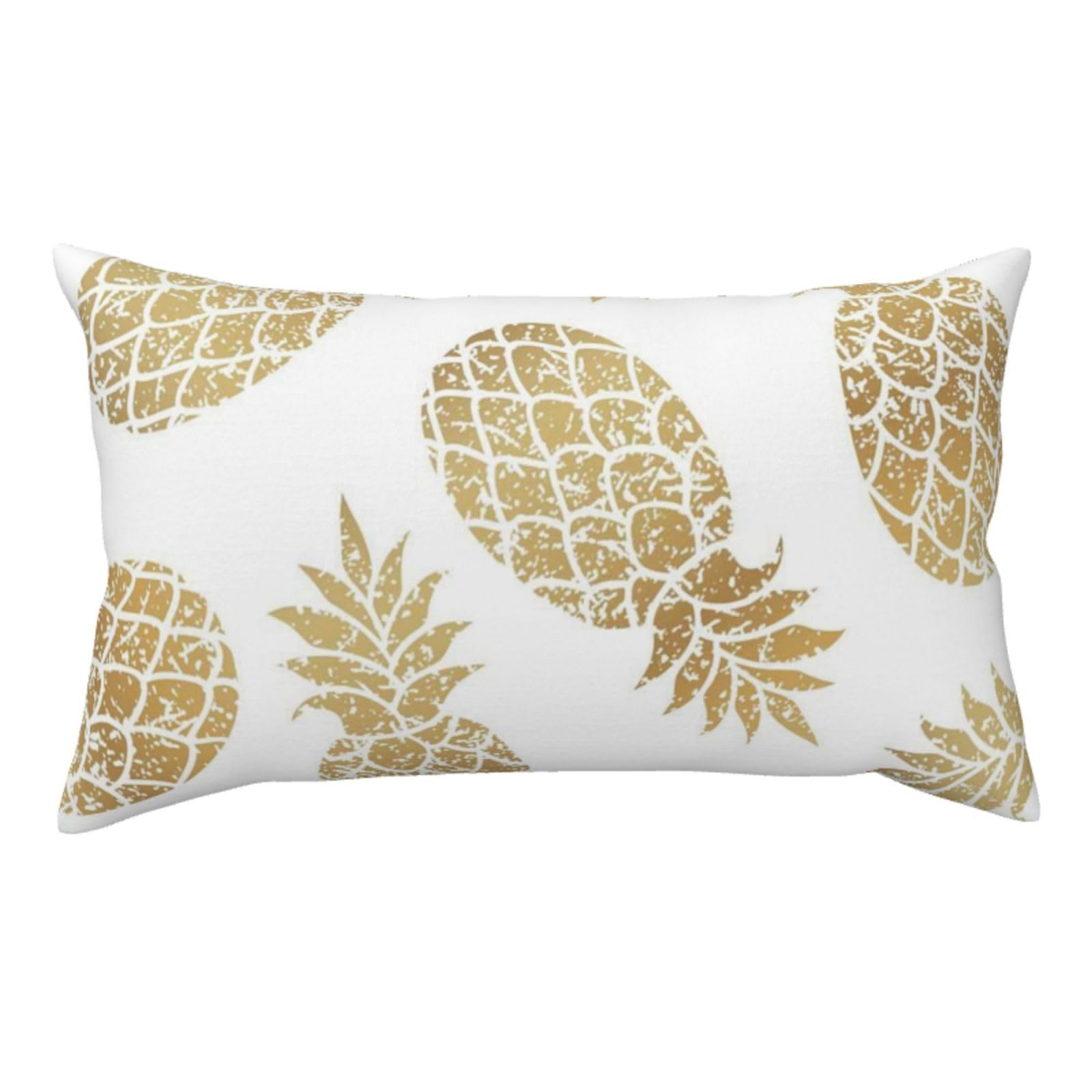 WSHFFILO golden pineapple background printed Pillow Case 20x36in Corduroy Throw Pillow Cover