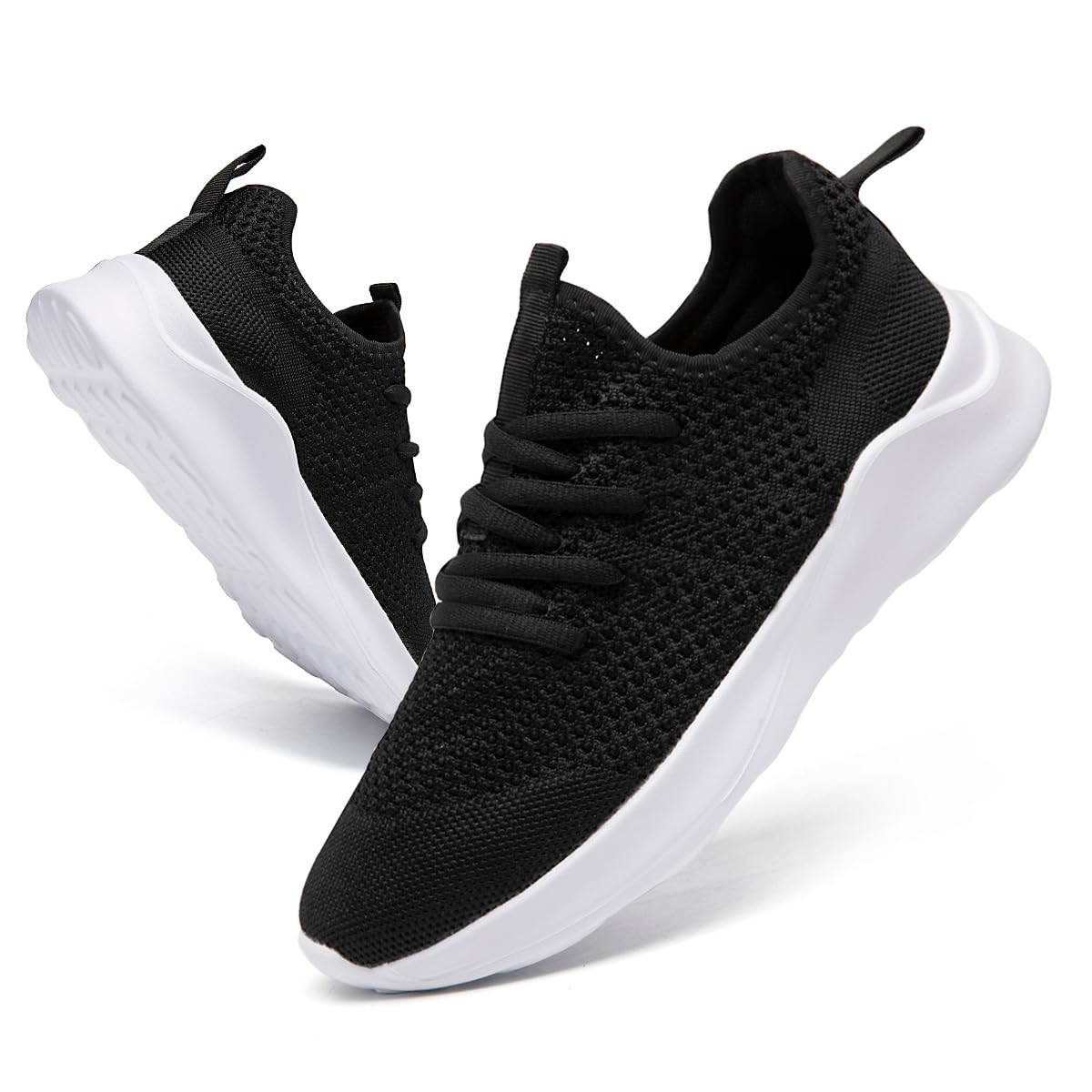 WOHHHW Women Walking Shoes Ladies Running Sneakers Breathable Mesh Sports Shoes Casual Lightweight Gym Lace up Sneakers Fitness Athletic Slip On