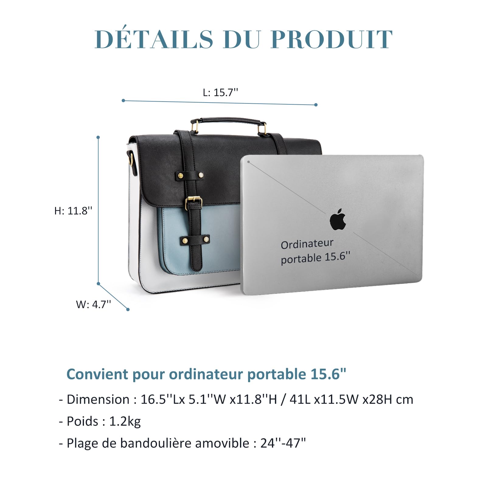 ECOSUSI Borsa a Mano Valigetta Donna per Computer Portatile 15,6 Pollici Borsa Lavoro Scuola Grande Capacità Borsa a Messenger Zaino Tracolla Vintage in Pelle PU