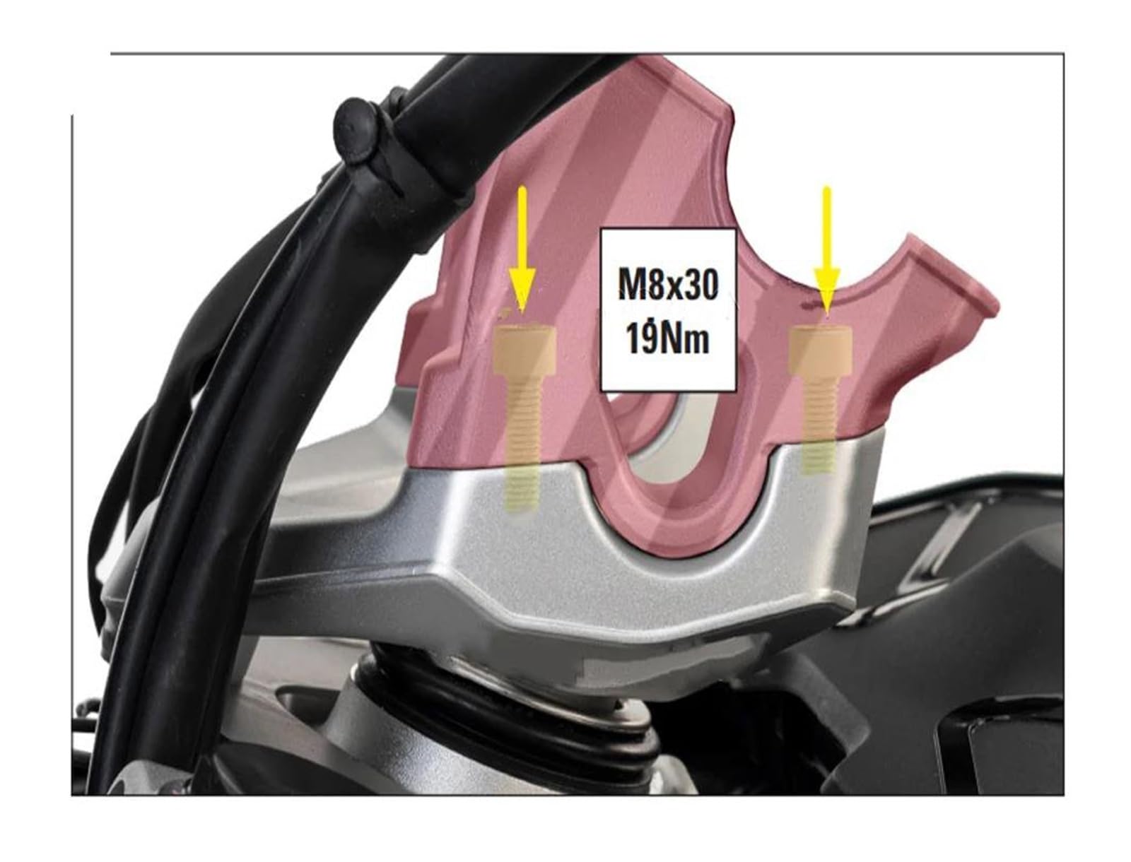 CNC Aluminio Alzas Manillar Motocicleta Abrazadera de elevación para Manillar de Motocicleta de Aluminio CNC para BMW R 1300 GS R1300GS 2024-(Silver)