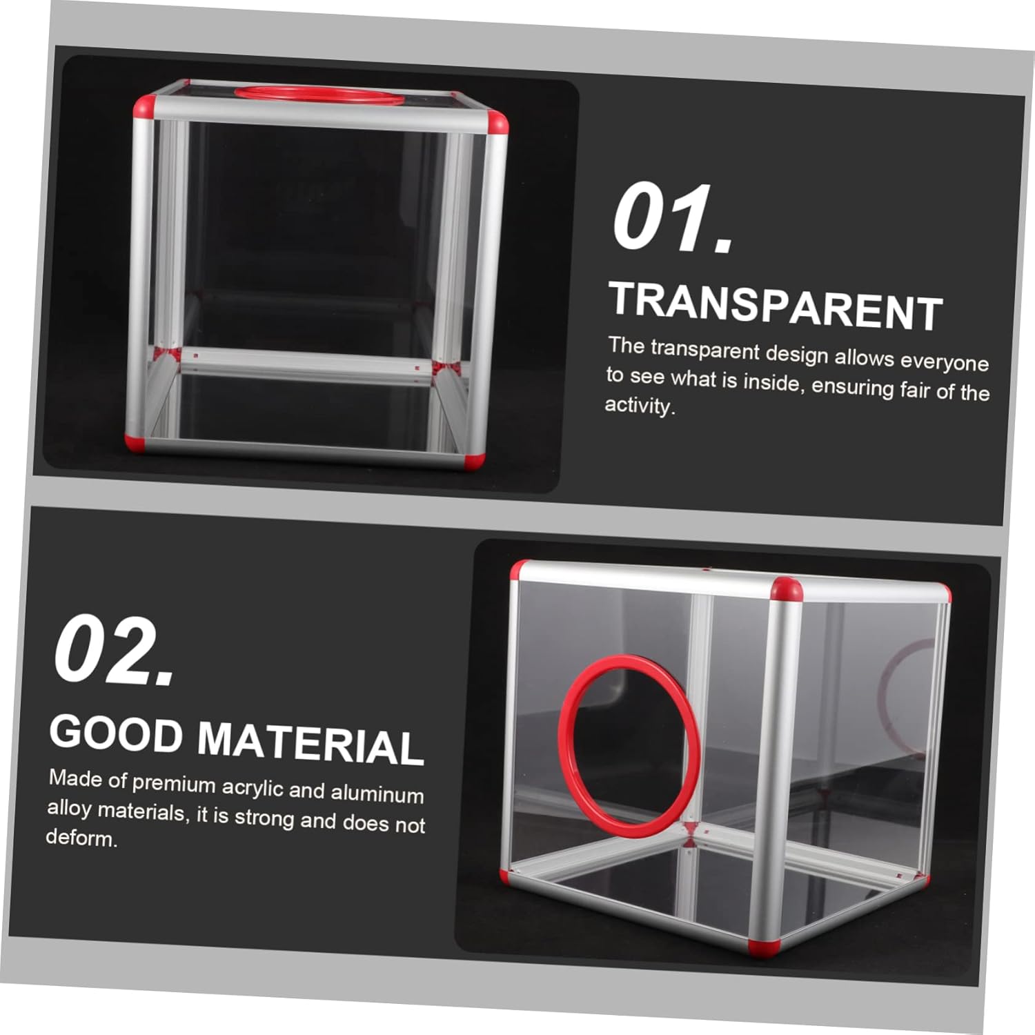 Multi-functional Raffle Ball Game Case Acrylic Party Ballot Box Lockable Great for Office Annual Meeting